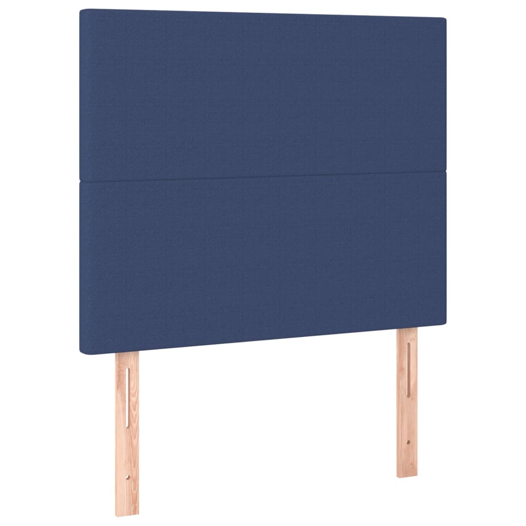 Krevet box spring s madracem LED plavi 120 x 200 cm od tkanine