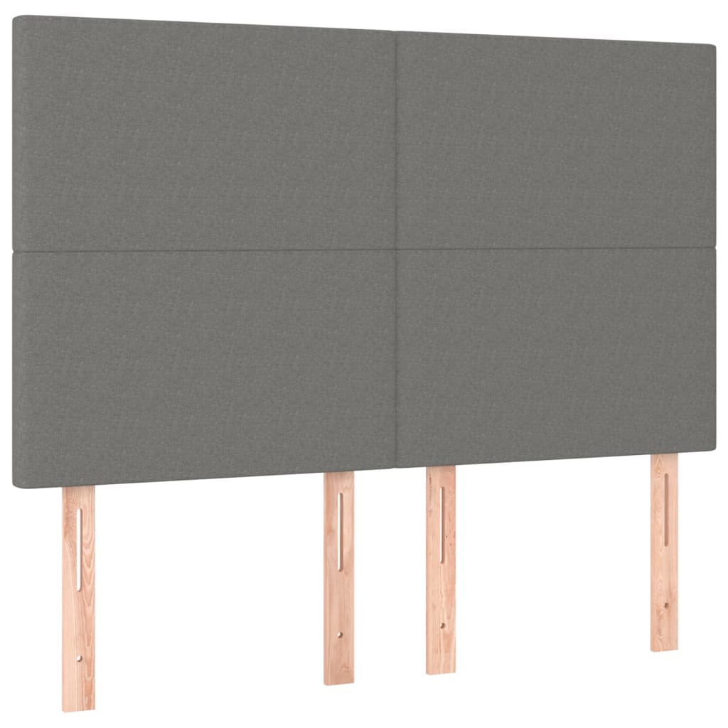 Krevet box spring s madracem LED tamnosivi 140x200 cm tkanina