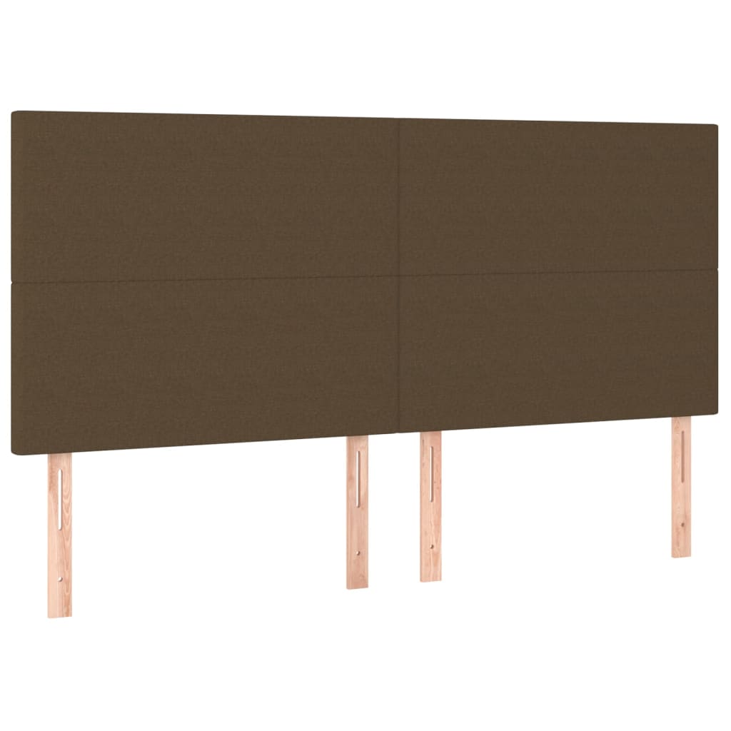 Krevet box spring s madracem LED tamnosmeđi 160x200 cm tkanina