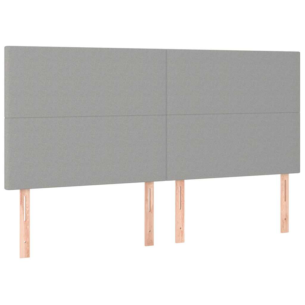 Krevet box spring s madracem LED svjetlosivi 180x200 cm tkanina