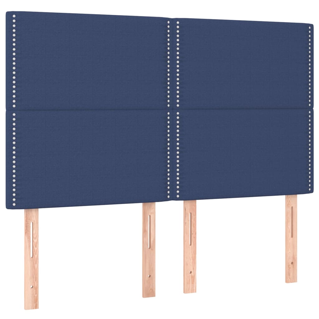 Krevet box spring s madracem LED plavi 140x190 cm od tkanine