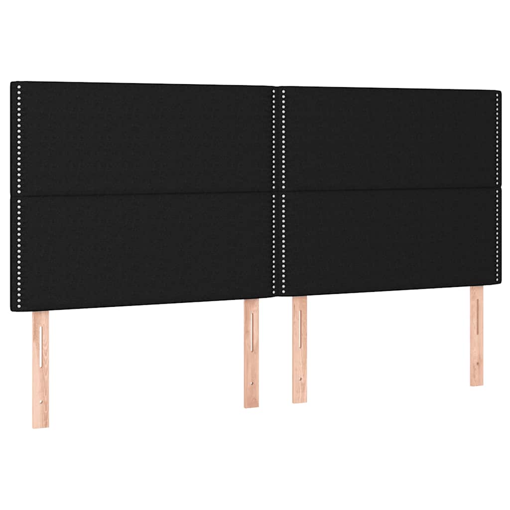 Krevet box spring s madracem LED crni 180x200 cm od tkanine