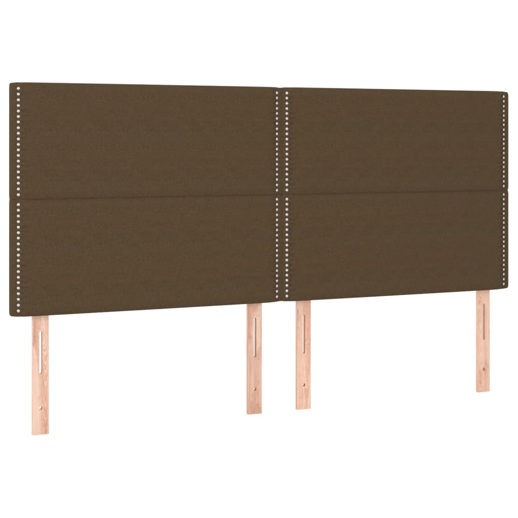 Krevet box spring s madracem LED tamnosmeđi 200x200 cm tkanina