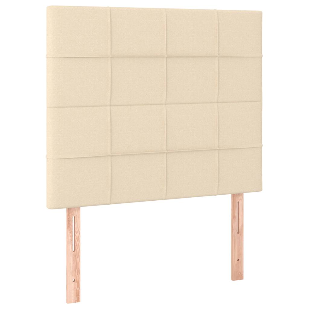 Krevet box spring s madracem LED krem 80 x 200 cm od tkanine