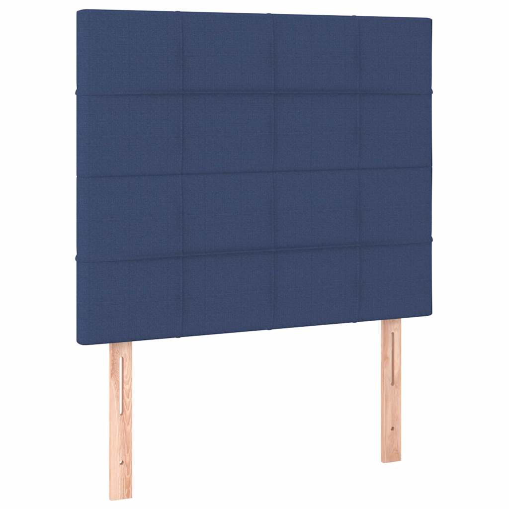 Krevet box spring s madracem LED plavi 90x190 cm od tkanine