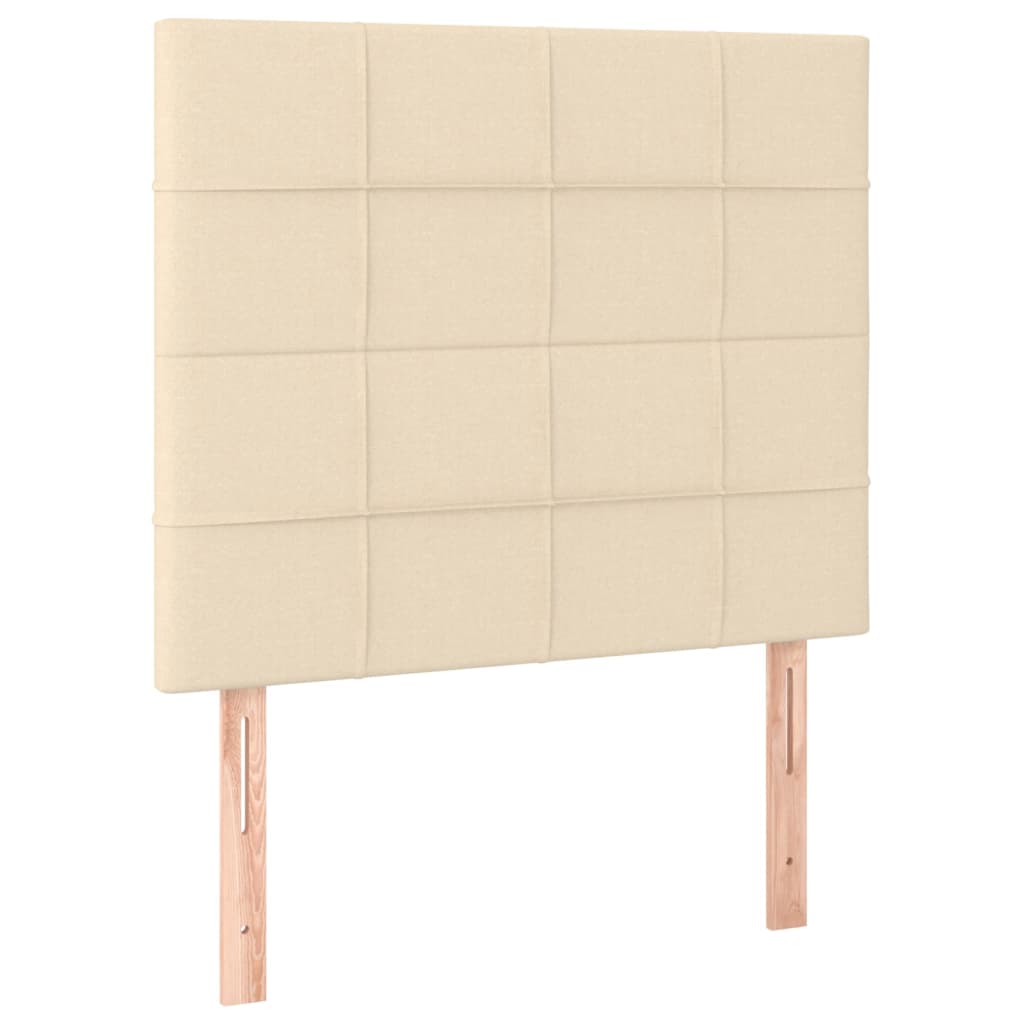 Krevet box spring s madracem LED krem 90x200 cm od tkanine
