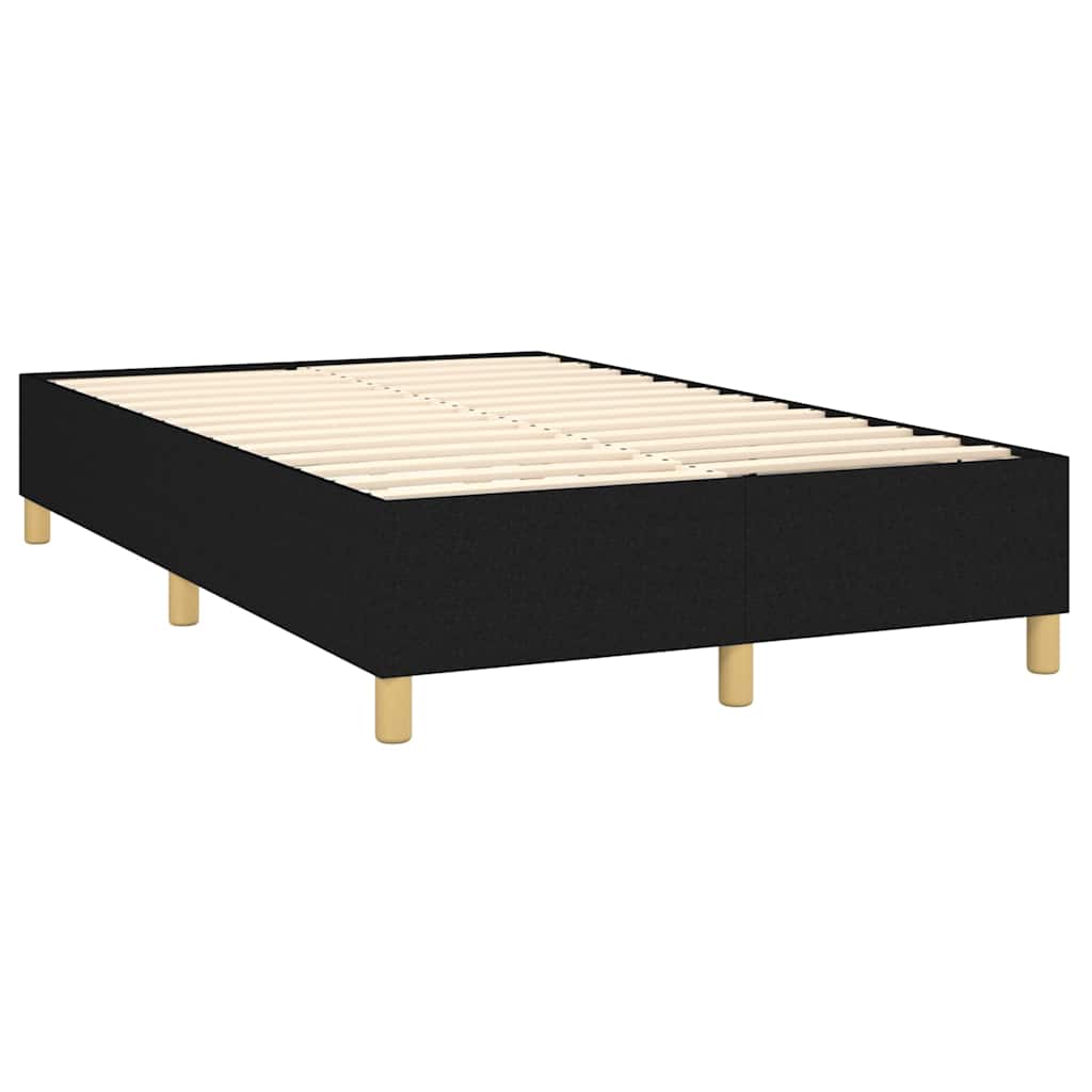 Krevet box spring s madracem LED crni 120 x 200 cm od tkanine