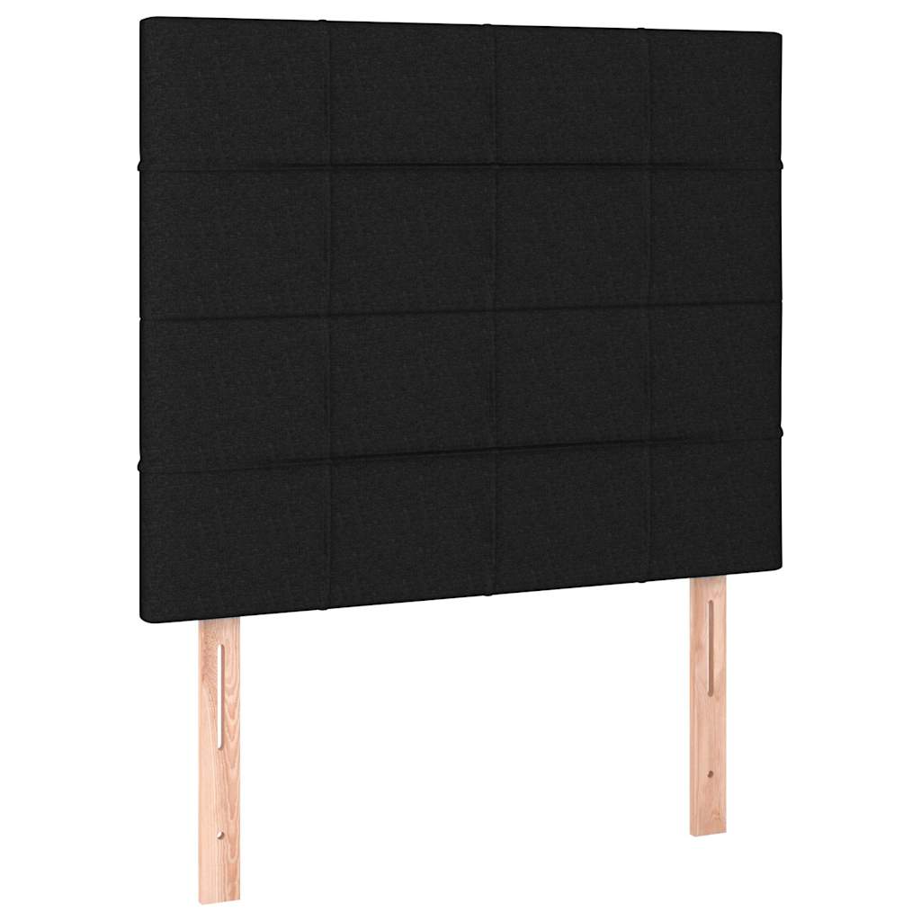 Krevet box spring s madracem LED crni 120 x 200 cm od tkanine