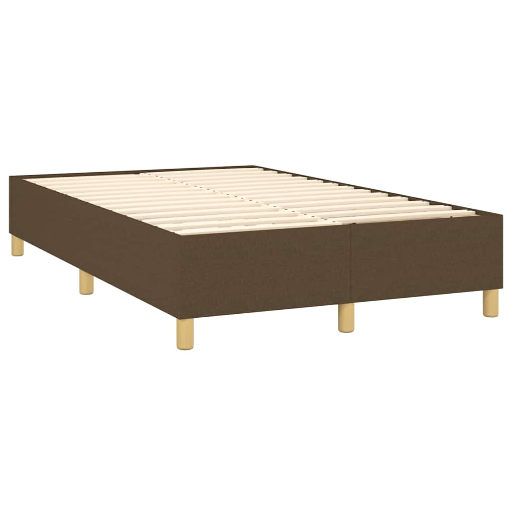 Krevet box spring s madracem LED tamnosmeđi 120x200 cm tkanina