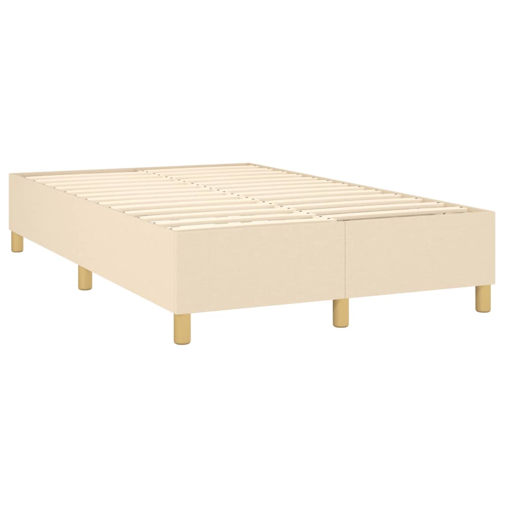 Krevet box spring s madracem LED krem 120 x 200 cm od tkanine
