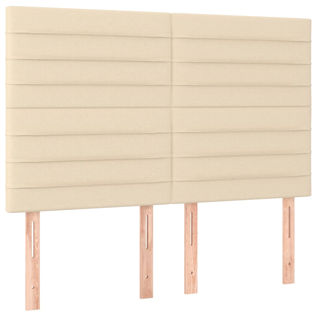 Krevet box spring s madracem LED krem 140x200 cm od tkanine