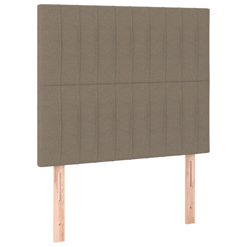 Krevet box spring s madracem LED smeđesivi 80 x 200 cm tkanina