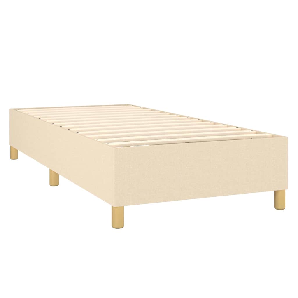 Krevet box spring s madracem LED krem 80 x 200 cm od tkanine