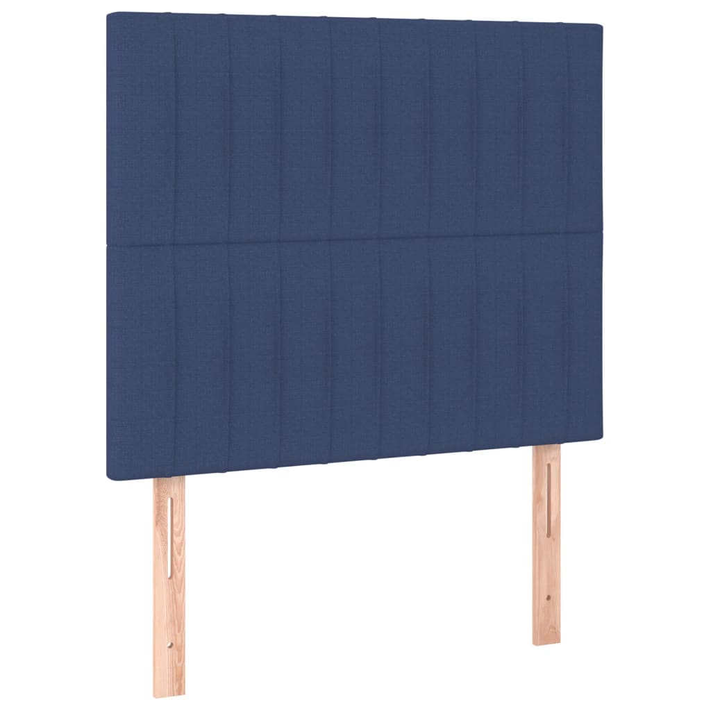 Krevet box spring s madracem LED plavi 80 x 200 cm od tkanine