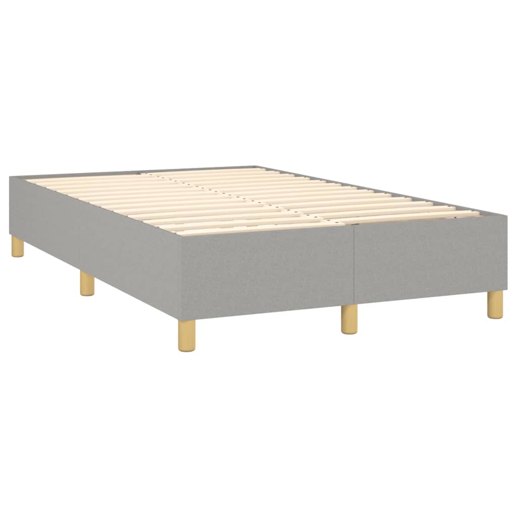 Krevet box spring s madracem LED svjetlosivi 120x200 cm tkanina