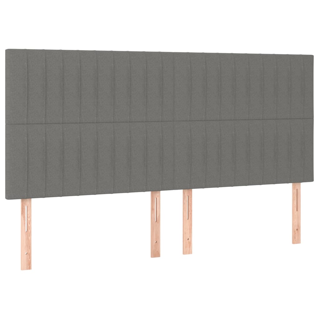 Krevet box spring s madracem LED tamnosivi 160x200 cm tkanina