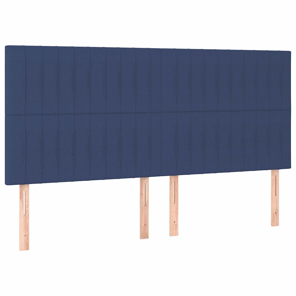 Krevet box spring s madracem LED plavi 180x200 cm od tkanine