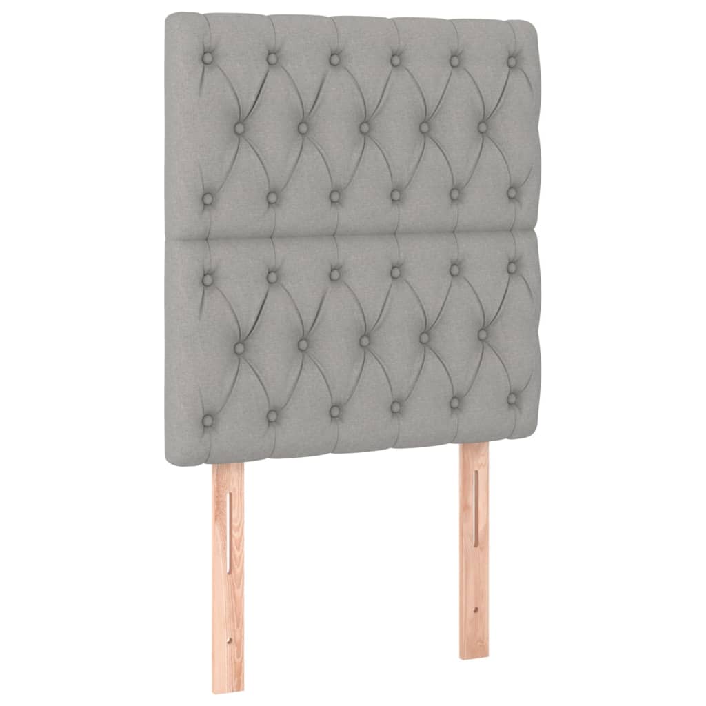 Krevet box spring s madracem LED svjetlosivi 80x200 cm tkanina