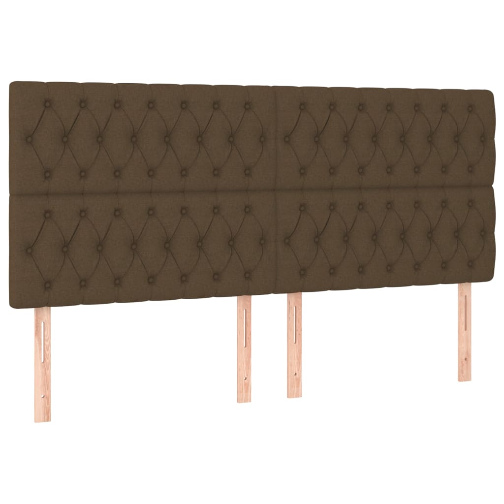 Krevet box spring s madracem LED tamnosmeđi 200x200 cm tkanina
