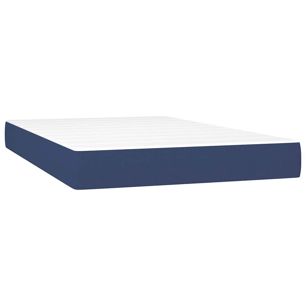 Krevet box spring s madracem LED plavi 120 x 200 cm od tkanine
