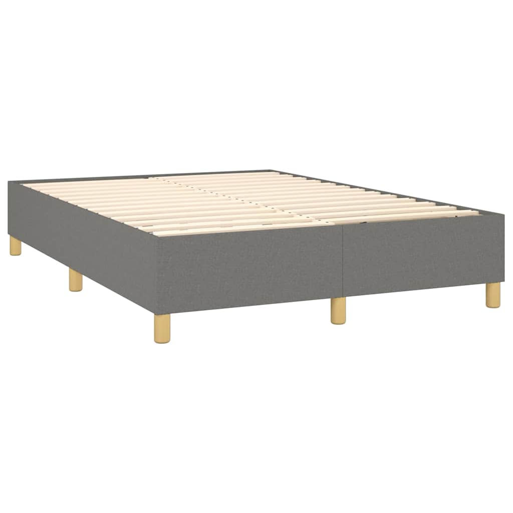 Krevet box spring s madracem LED tamnosivi 140x190 cm tkanina