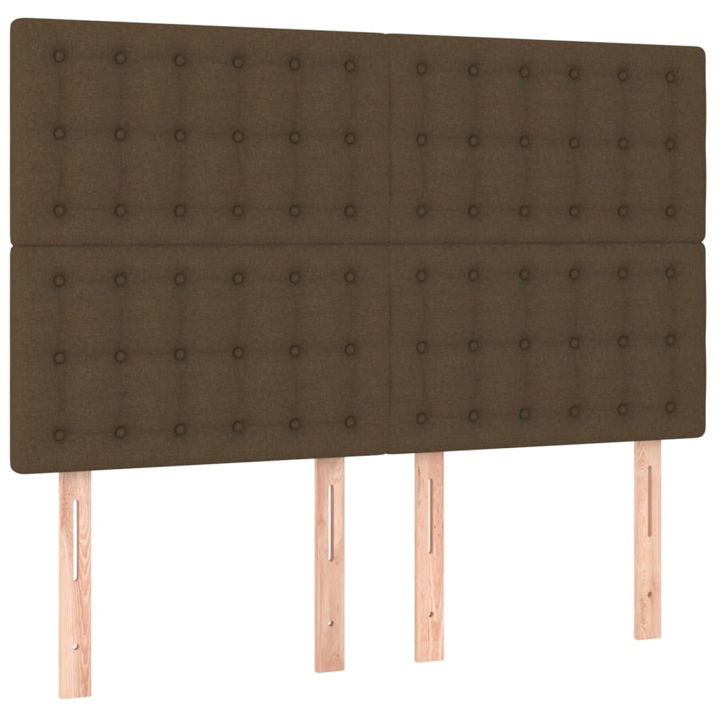 Krevet box spring s madracem LED tamnosmeđi 140x200 cm tkanina