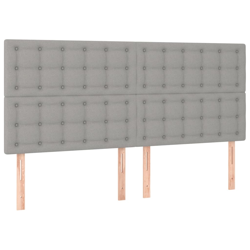 Krevet box spring s madracem LED svjetlosivi 160x200 cm tkanina