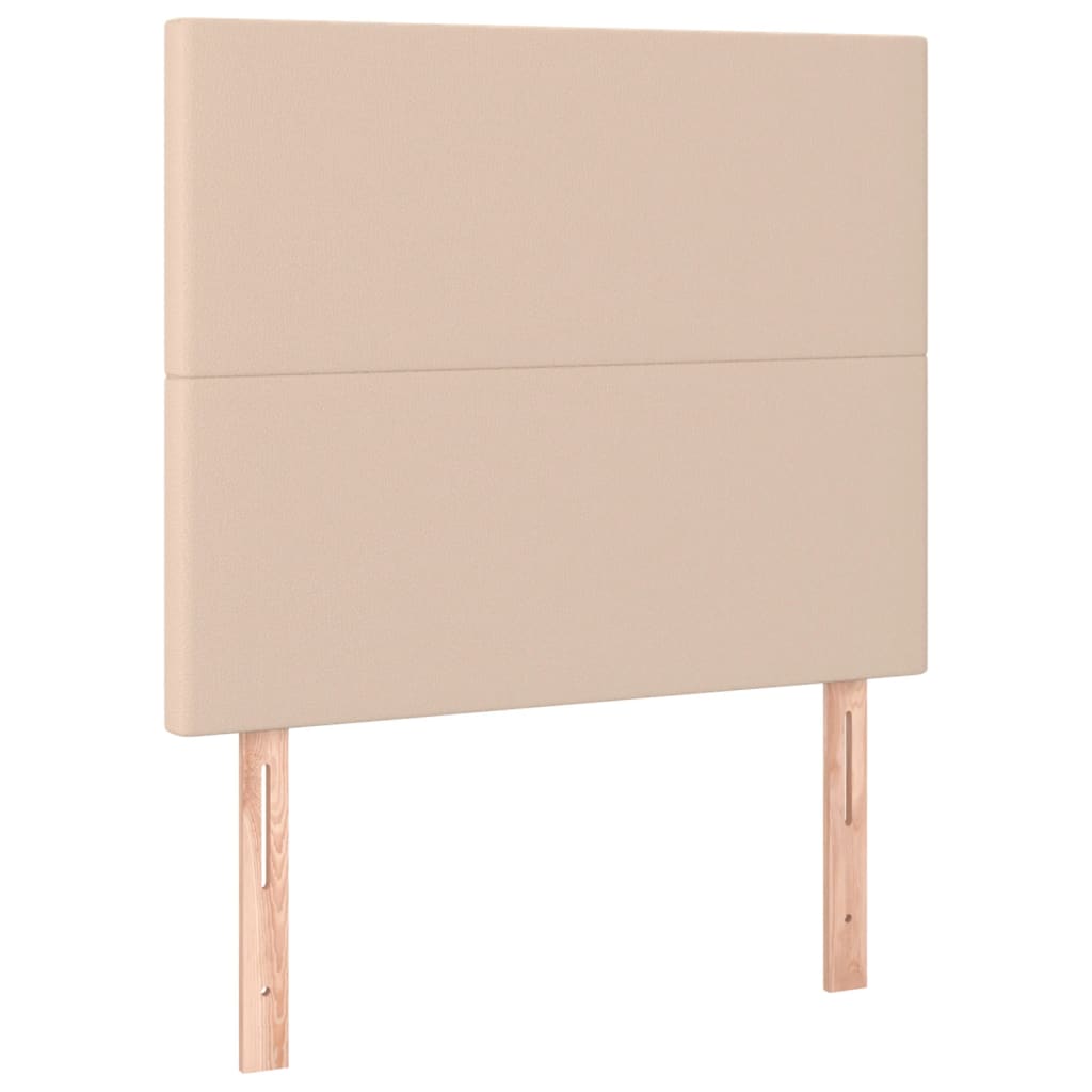 Krevet box spring madrac LED cappuccino 90x190cm umjetna koža