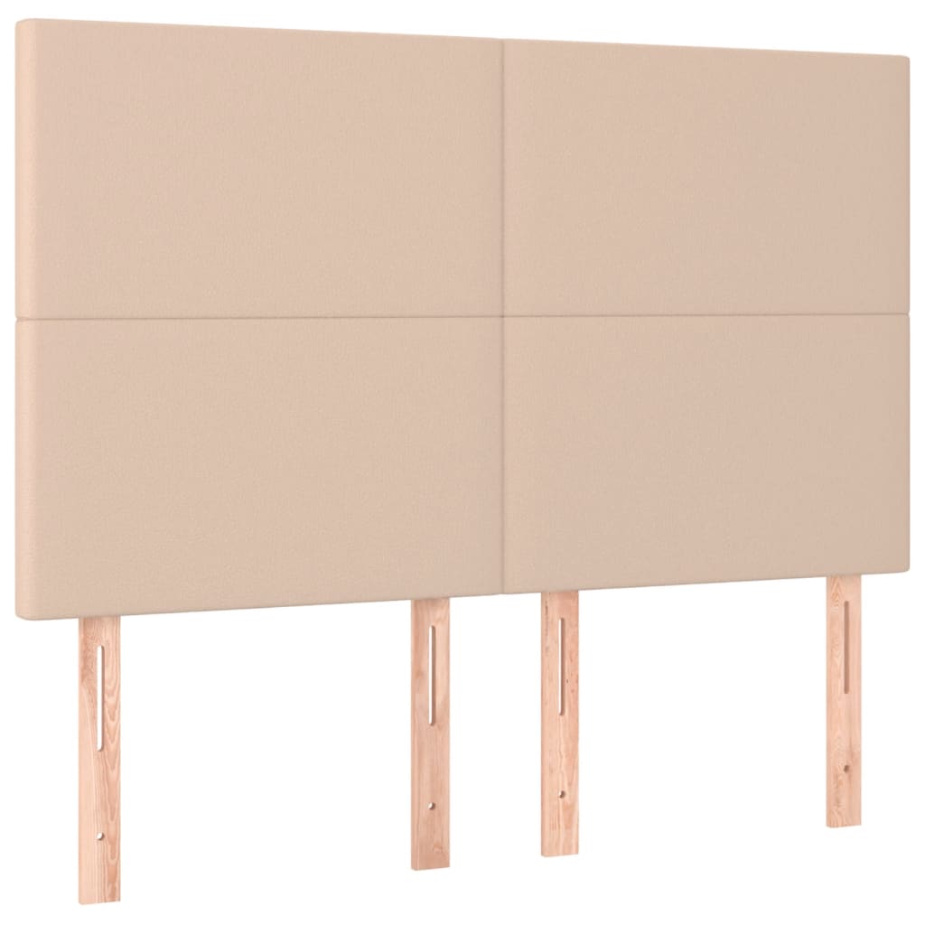 Krevet box spring madrac LED cappuccino 140x190cm umjetna koža