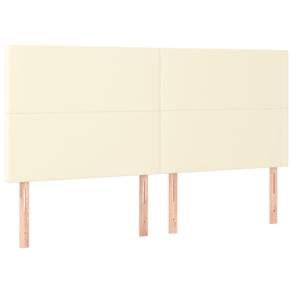 Krevet box spring s madracem LED krem 160x200cm od umjetne kože