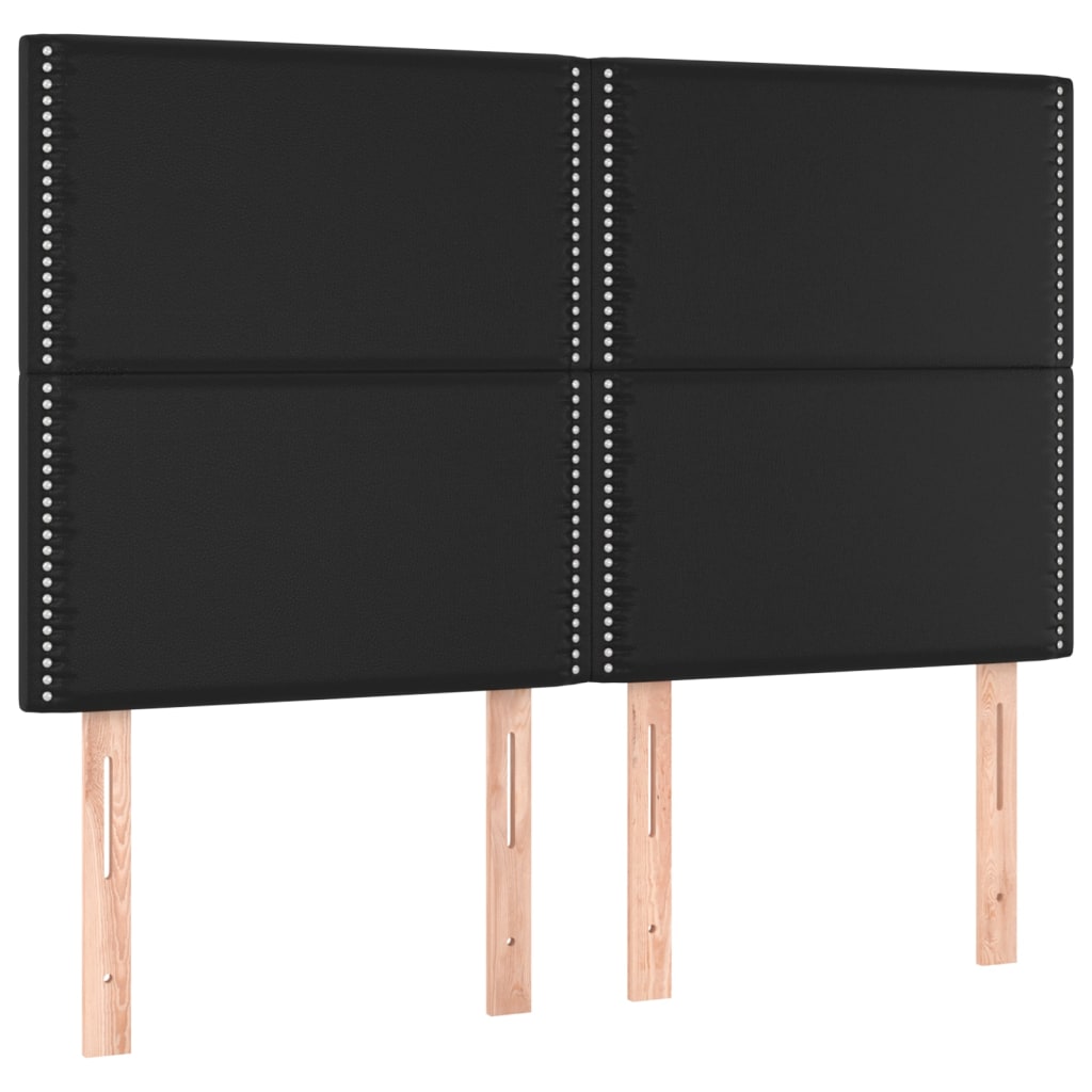 Krevet box spring s madracem LED crni 140 x 190 cm umjetna koža