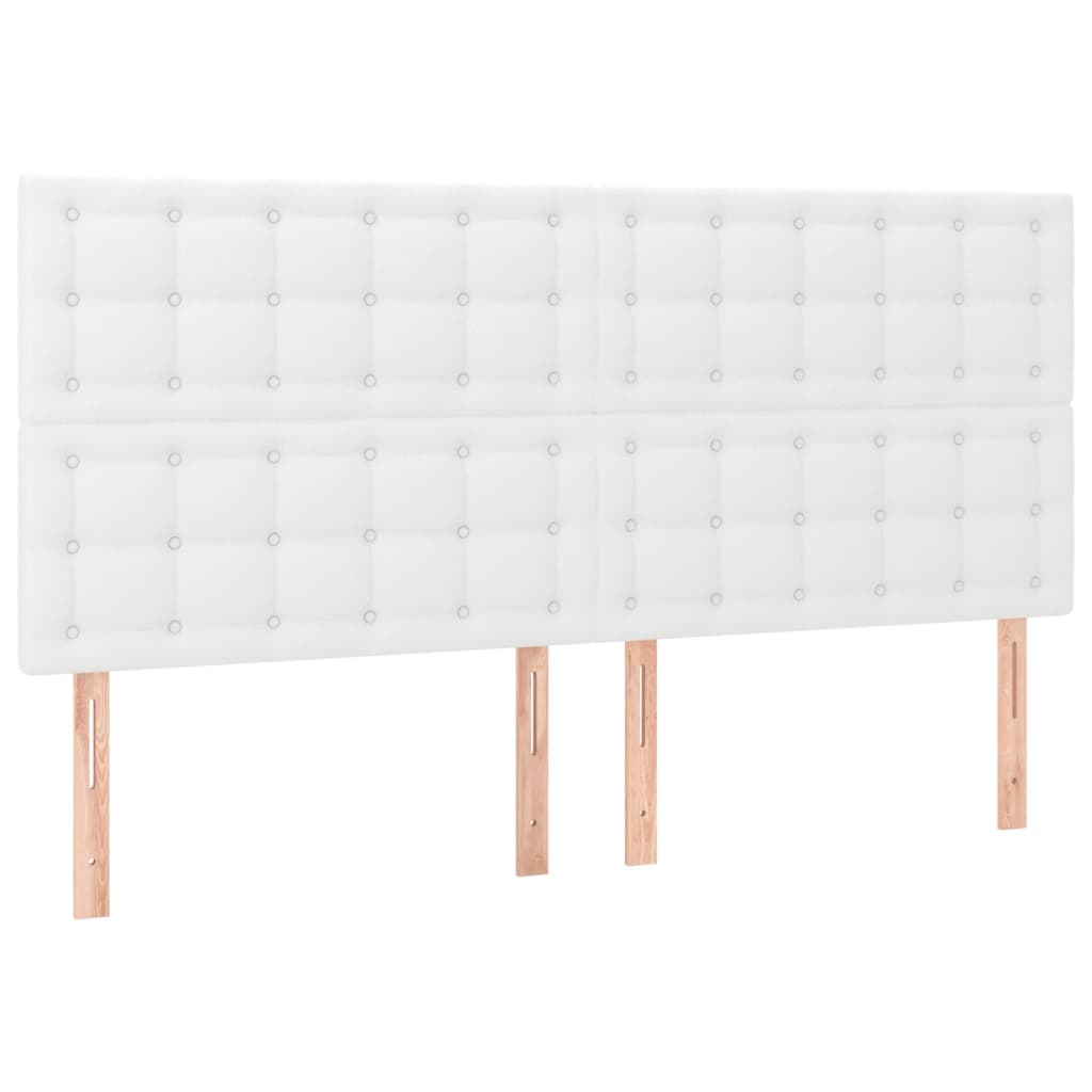 Krevet box spring s madracem LED bijeli 160x200 cm umjetna koža