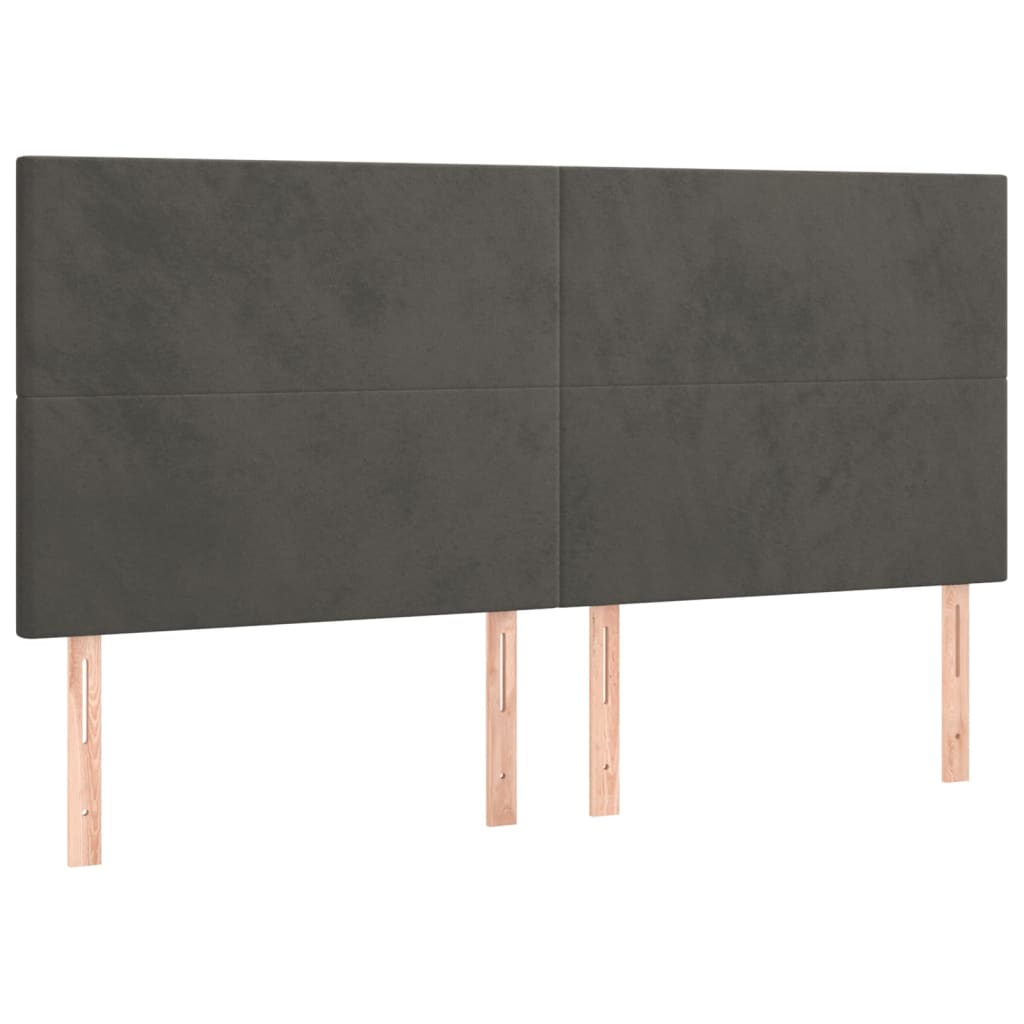 Krevet box spring s madracem LED tamnosivi 200x200 cm baršun
