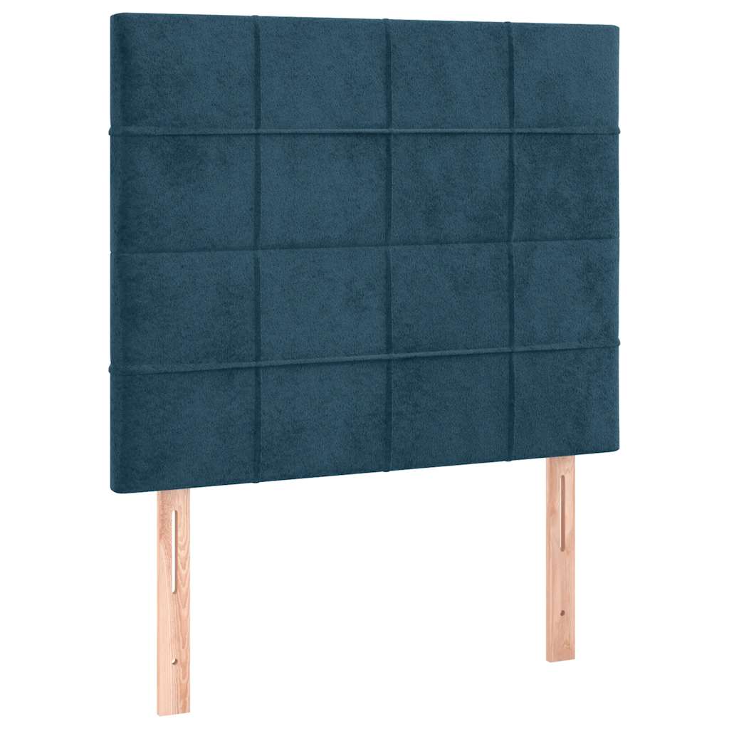 Krevet box spring s madracem LED tamnoplavi 100x200 cm baršun