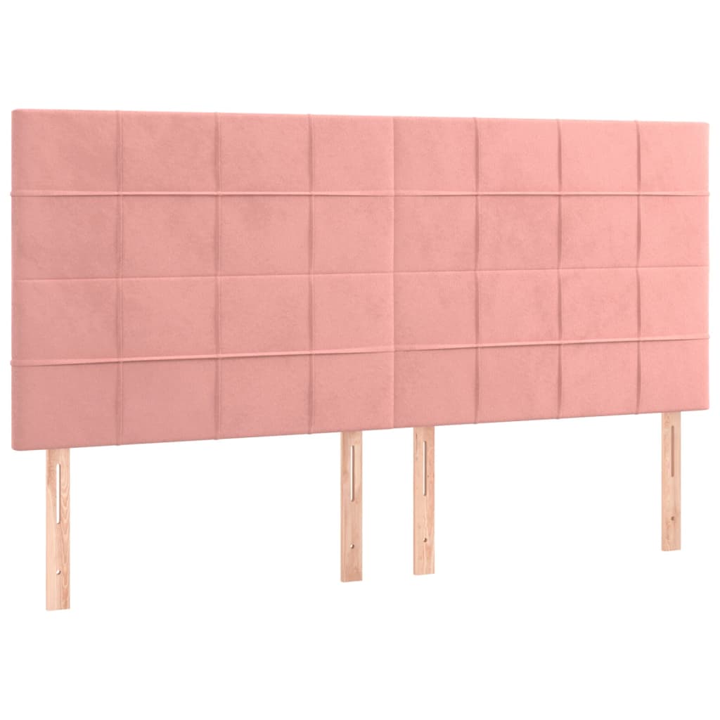 Krevet box spring s madracem LED ružičasti 180x200cm baršunasti