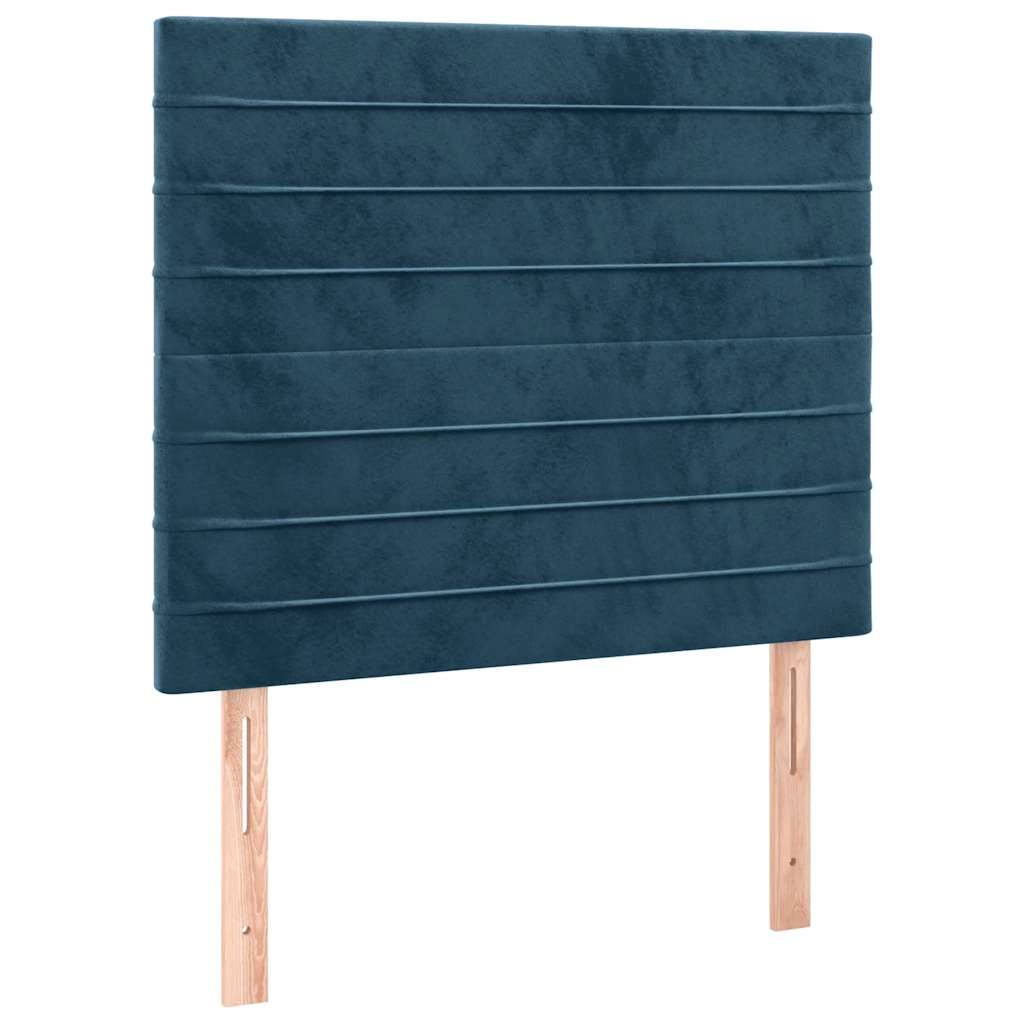 Krevet box spring s madracem LED tamnoplavi 100x200 cm baršun