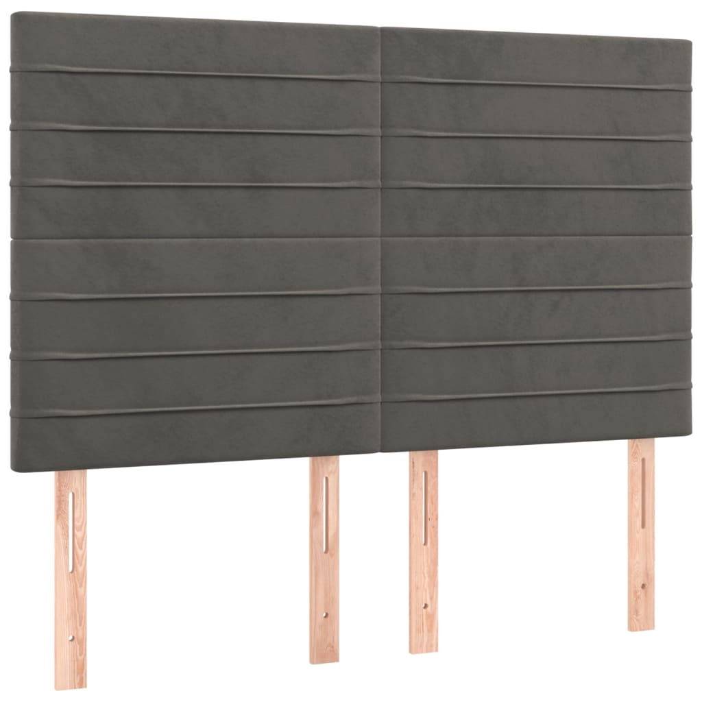 Krevet box spring s madracem LED tamnosivi 140x200 cm baršun