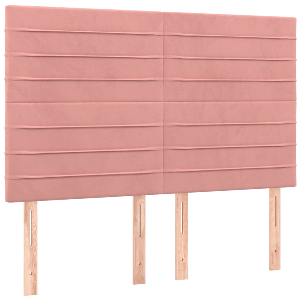 Krevet box spring s madracem LED ružičasti 140x200cm baršunasti