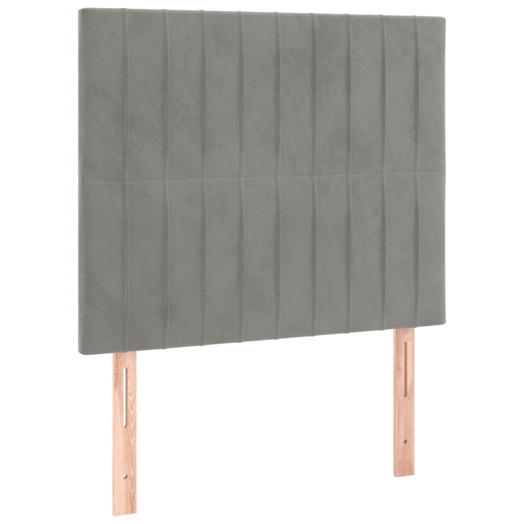 Krevet box spring s madracem LED svjetlosivi 120x200 cm baršun