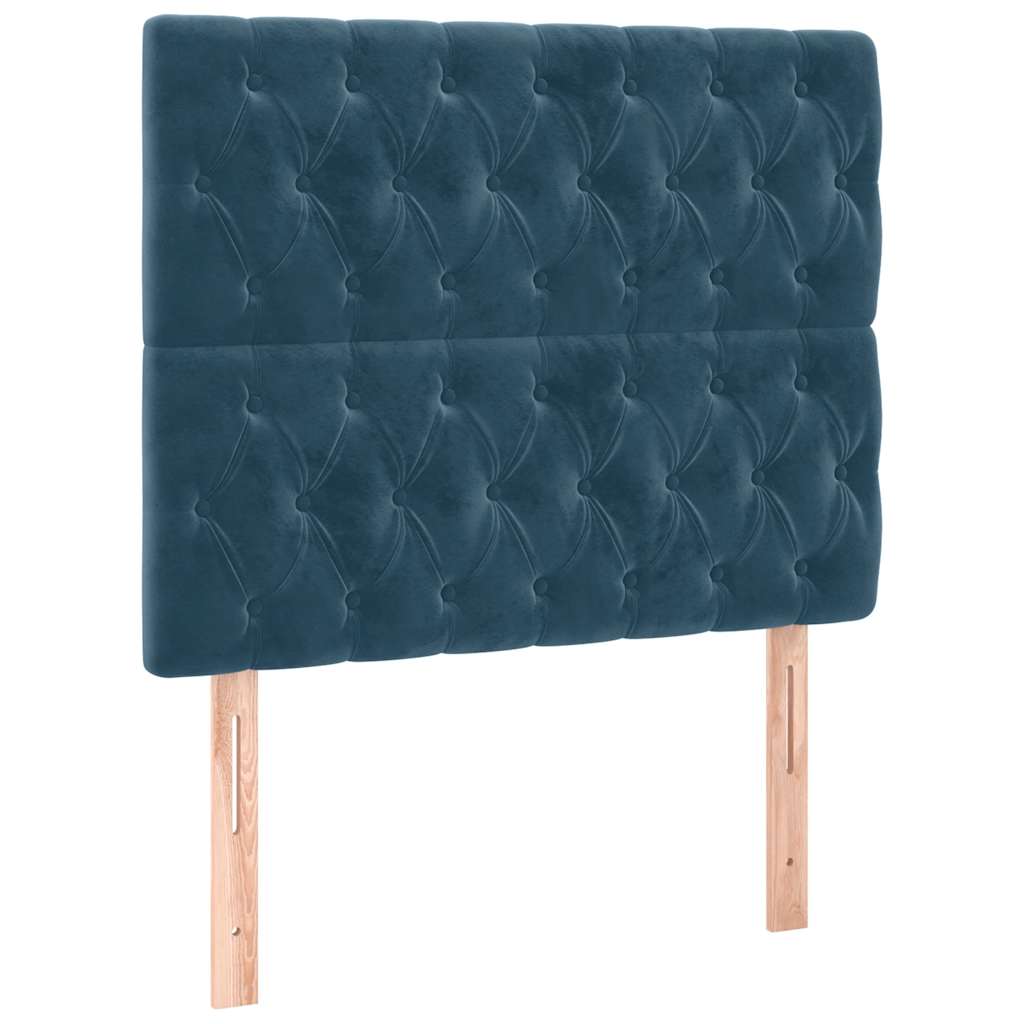 Krevet box spring s madracem LED tamnoplavi 120x200 cm baršun