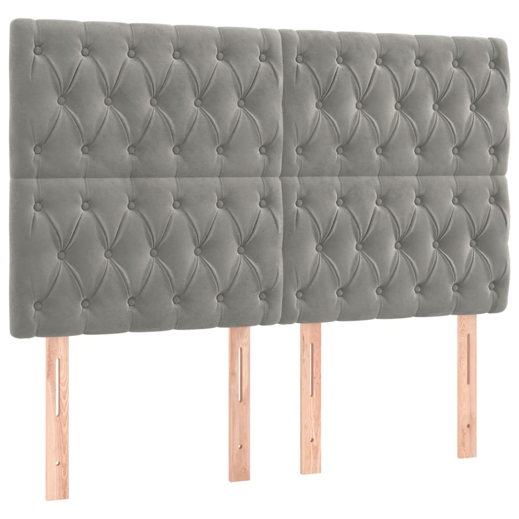 Krevet box spring s madracem LED svjetlosivi 140x190 cm baršun