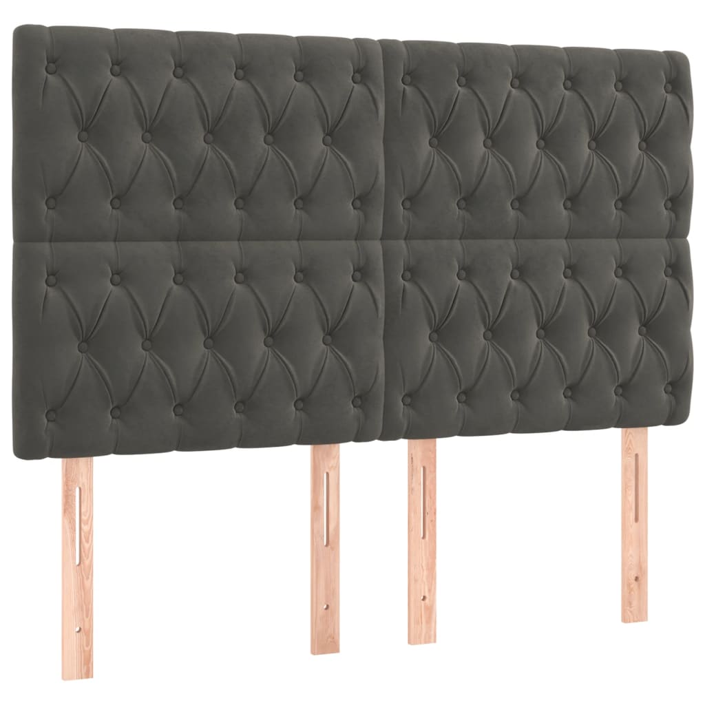 Krevet box spring s madracem LED tamnosivi 180x200 cm baršun