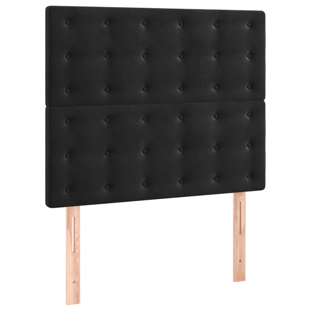 Krevet box spring s madracem LED crni 80 x 200 cm baršunasti