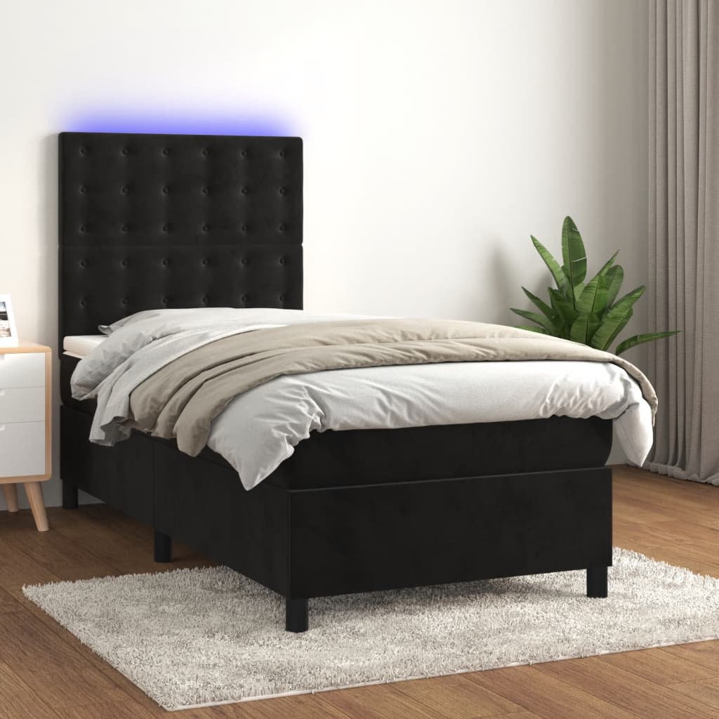 LED Box Spring Krevet s madracem Baršun