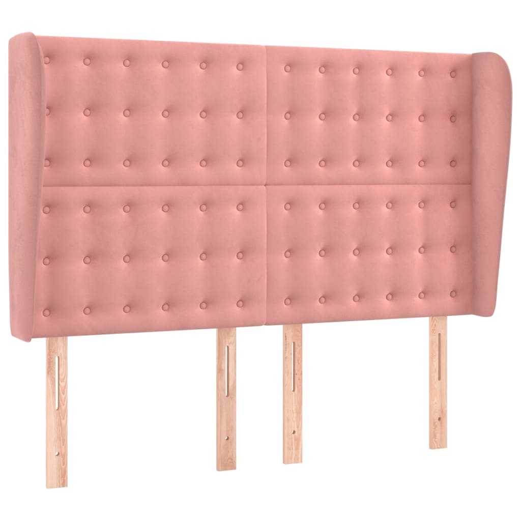 Krevet box spring s madracem LED ružičasti 140x200cm baršunasti
