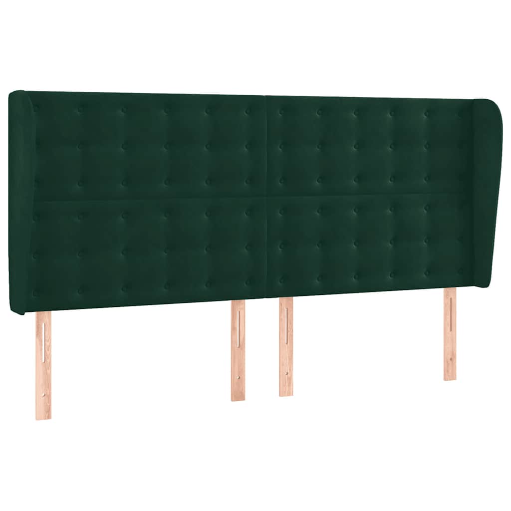 Krevet box spring s madracem LED tamnozeleni 160x200 cm baršun