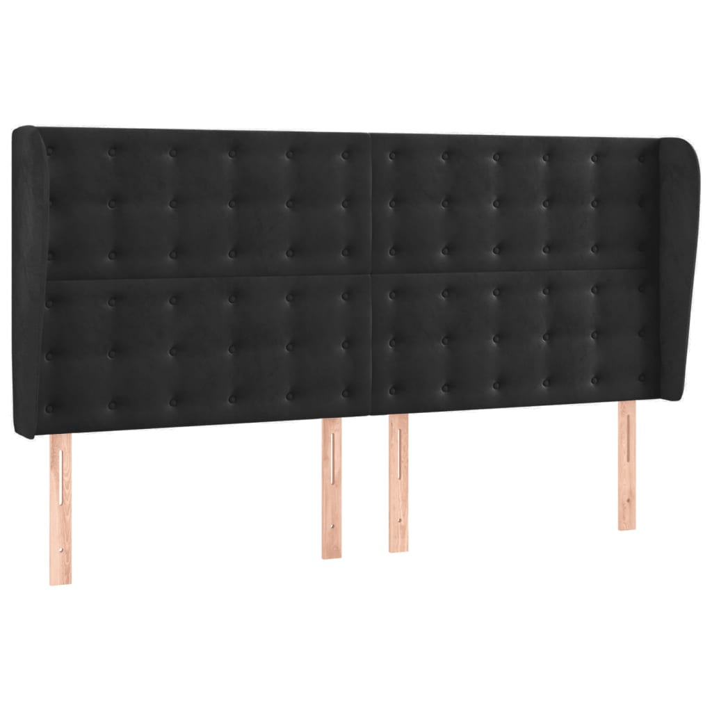 Krevet box spring s madracem LED crni 180x200 cm baršun