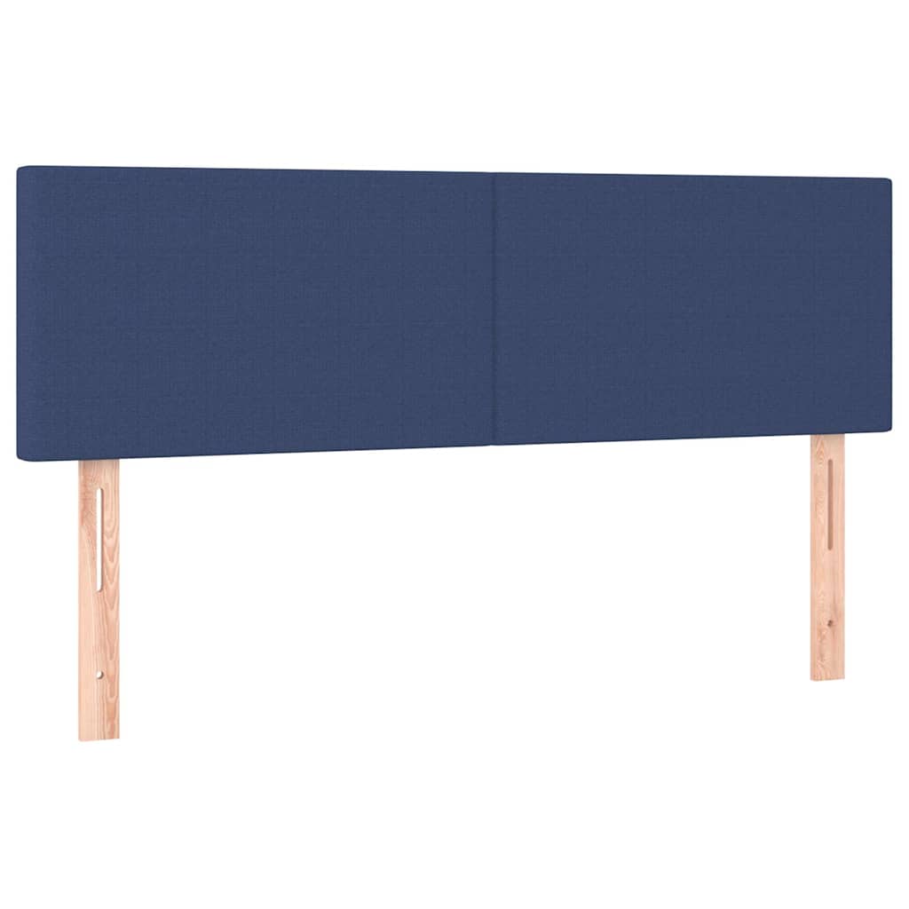 Krevet s oprugama i madracem plavi 140 x 190 cm od tkanine