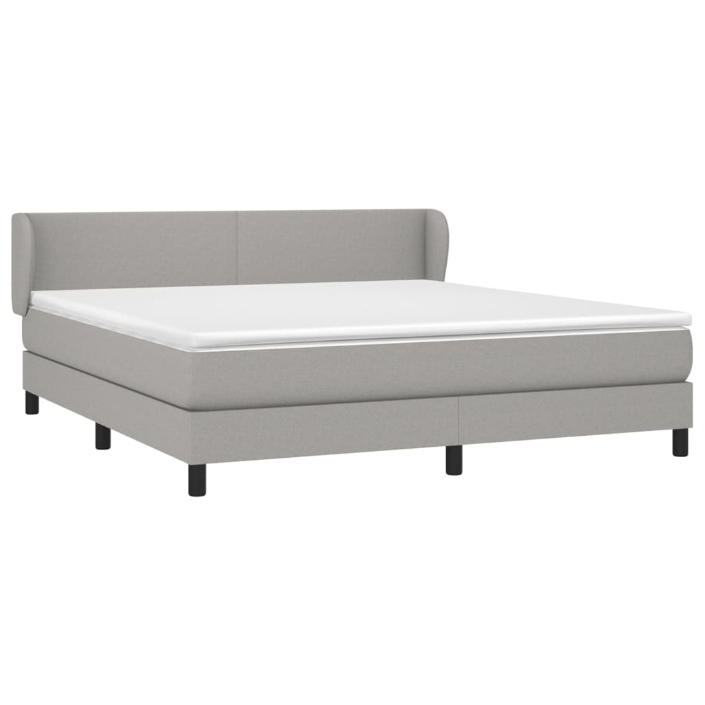 Krevet box spring s madracem svjetlosiva 160x200 cm tkanina