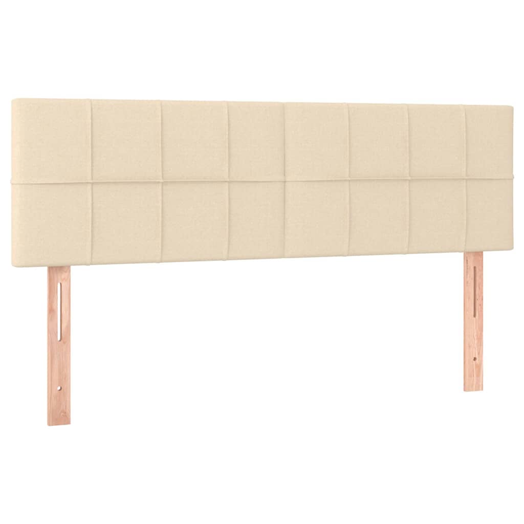 Krevet s oprugama i madracem krem 140 x 190 cm od tkanine